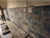 烟台道勤耐磨材料有限公司铸石板施工中